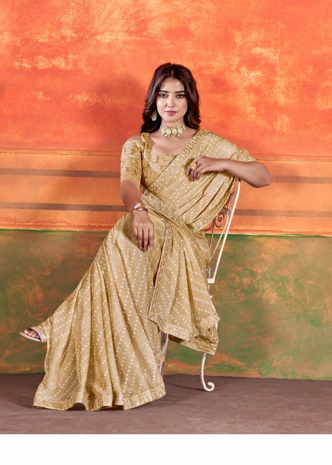 Stavan Pihu Chiffon Embroidery Party Wear Saree Catalog